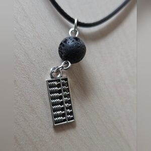 Silvertone Abacus Pendant Necklace